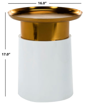 Safavieh Zenith Modern Glam Tray Top Side Table - Chic White & Gold Accent For Living Room Or Bedroom Decor ACC3200A
