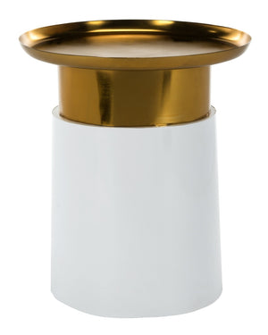 Safavieh Zenith Modern Glam Tray Top Side Table - Chic White & Gold Accent For Living Room Or Bedroom Decor ACC3200A