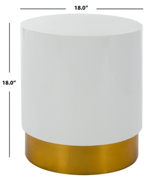 Safavieh Angelo Round Side Table – Sculptural Gold Accent With White Top For Modern Living Spaces & Decor ACC3203A