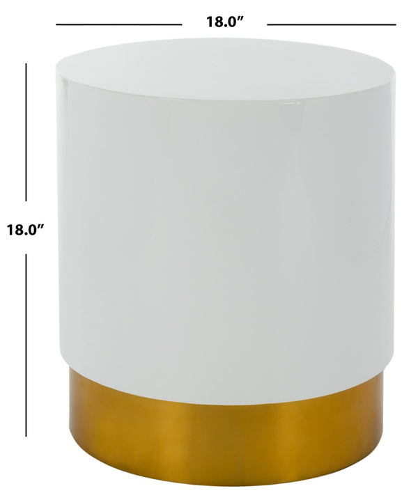 Safavieh Angelo Round Side Table – Sculptural Gold Accent With White Top For Modern Living Spaces & Decor ACC3203A