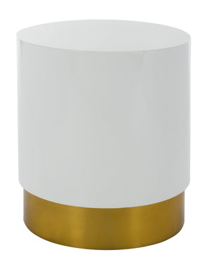Safavieh Angelo Round Side Table – Sculptural Gold Accent With White Top For Modern Living Spaces & Decor ACC3203A