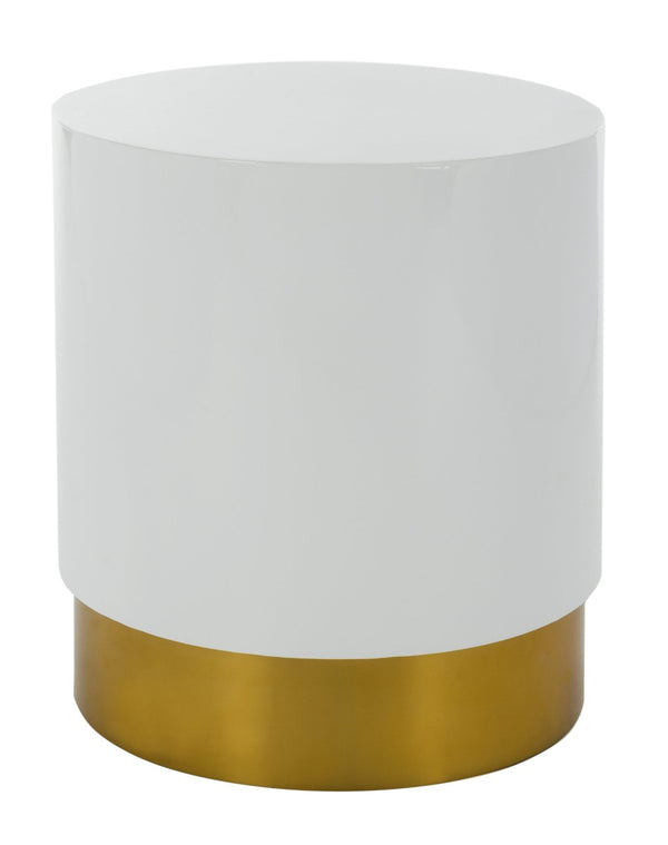 Safavieh Angelo Round Side Table – Sculptural Gold Accent With White Top For Modern Living Spaces & Decor ACC3203A