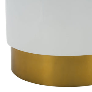 Safavieh Angelo Round Side Table – Sculptural Gold Accent With White Top For Modern Living Spaces & Decor ACC3203A