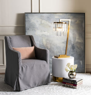 Safavieh Angelo Round Side Table – Sculptural Gold Accent With White Top For Modern Living Spaces & Decor ACC3203A