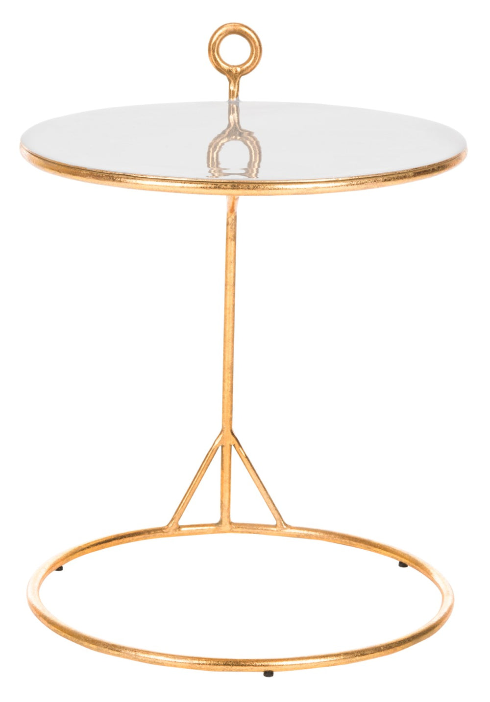 Safavieh Emirah Round C Table - Luxurious Gold Accent Table With Grey Enamel Top For Modern Living Spaces ACC3207A