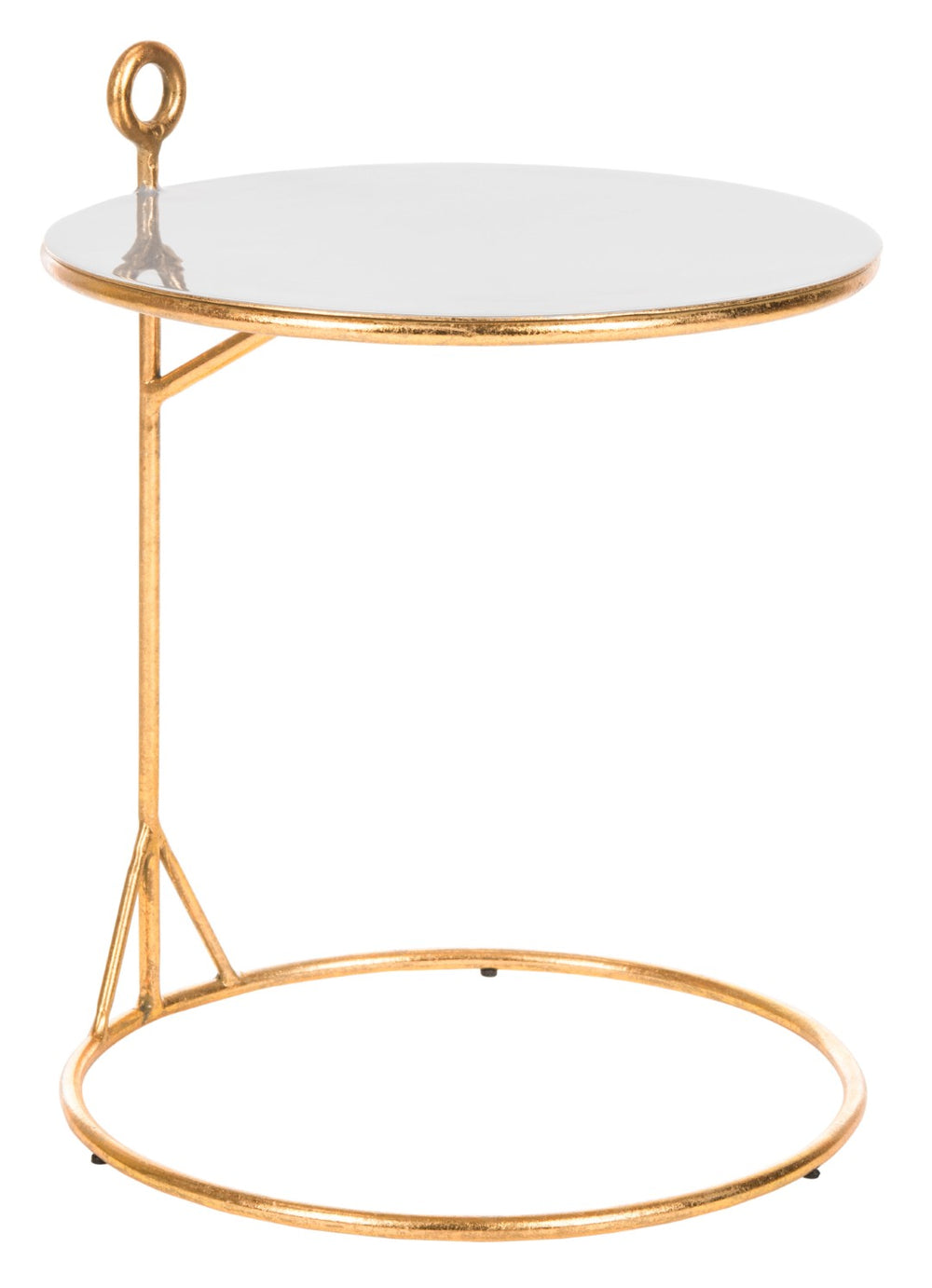 Safavieh Emirah Round C Table - Luxurious Gold Accent Table With Grey Enamel Top For Modern Living Spaces ACC3207A