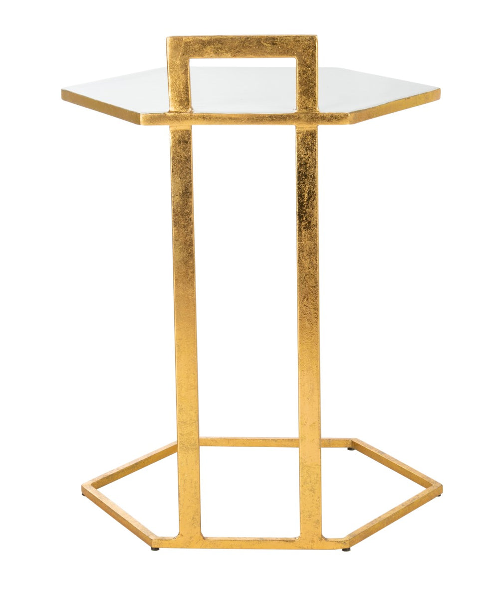 Safavieh Mirasol Hexagon C Table White Enamel/Gold ACC3208A