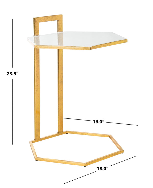 Safavieh Mirasol Hexagon C Table White Enamel/Gold ACC3208A