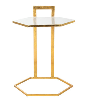 Safavieh Mirasol Hexagon C Table White Enamel/Gold ACC3208A
