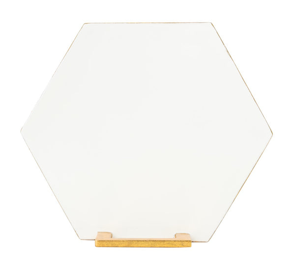 Safavieh Mirasol Hexagon C Table White Enamel/Gold ACC3208A