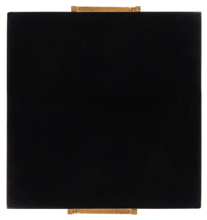 Safavieh Amarylis Elegant Greek Key Side Table - Luxurious Gold Accent With Black Enamel Top For Modern Decor ACC3209A
