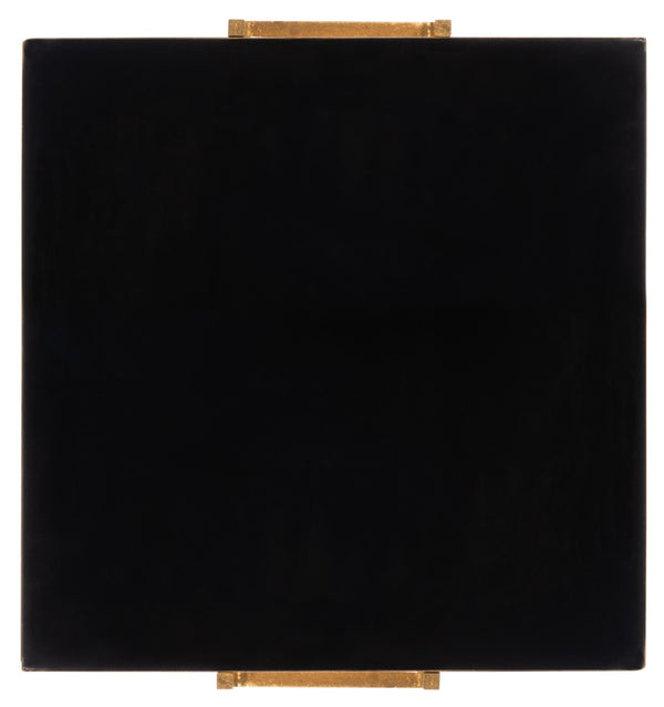 Safavieh Amarylis Elegant Greek Key Side Table - Luxurious Gold Accent With Black Enamel Top For Modern Decor ACC3209A