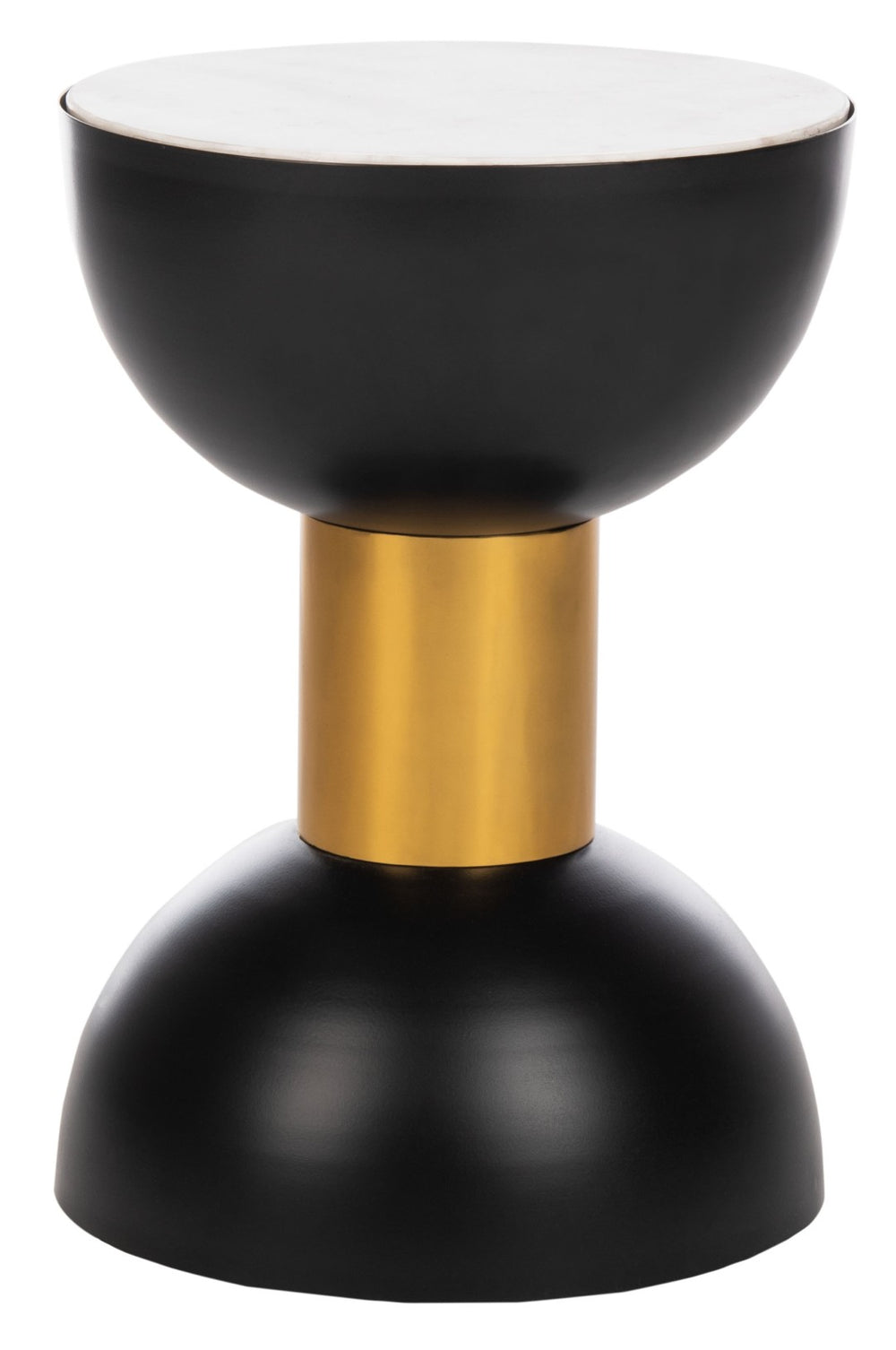 Safavieh Zephyr Round Accent Table With Marble Top, Gold Accents, And Chic Design For Stylish Spaces ACC3212A