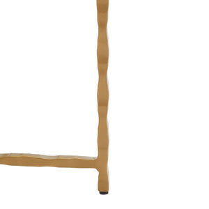 Safavieh Tengah Round Accent Table With Sculpted Brass Base & Rippling Green Glass Top For Elegant Modern Decor ACC3213A