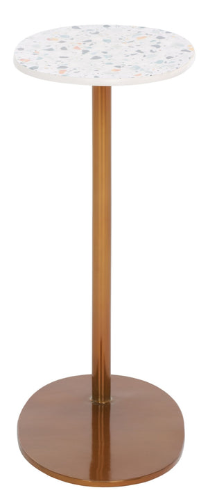 Safavieh Terrassa Oval Accent Table – Vibrant Terrazzo Top & Sleek Gold Base For Modern Living Spaces! ACC3214A