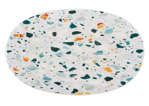 Safavieh Terrassa Oval Accent Table – Vibrant Terrazzo Top & Sleek Gold Base For Modern Living Spaces! ACC3214A