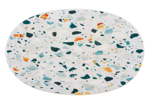 Safavieh Terrassa Oval Accent Table – Vibrant Terrazzo Top & Sleek Gold Base For Modern Living Spaces! ACC3214A