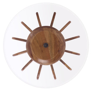 Safavieh Marata Glass Side Table - Elegant Walnut Base & Smooth Glass Top For Modern Living Room Décor Glass ,Walnut Wood ,Glass Acc3222a