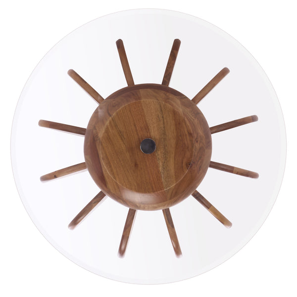 Safavieh Marata Glass Side Table - Elegant Walnut Base & Smooth Glass Top For Modern Living Room Décor Glass ,Walnut Wood ,Glass Acc3222a