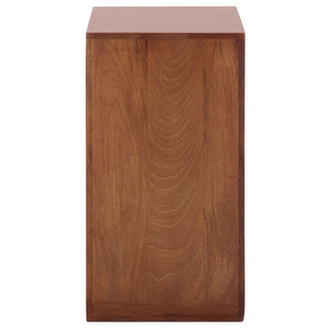 Safavieh CATINA Glass Accent Table in Walnut - Stylish, Compact Design for Modern Living Spaces and Decor ACC3225A