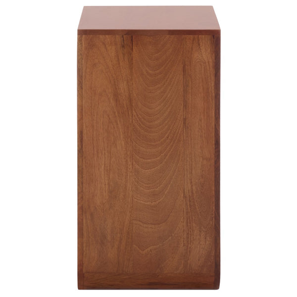 Safavieh CATINA Glass Accent Table in Walnut - Stylish, Compact Design for Modern Living Spaces and Decor ACC3225A
