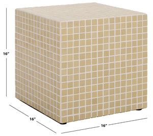 Safavieh Hikari Cube Accent Table - Contemporary Compact Design For Stylish Living Spaces And Versatile Use Cream ACC3229B