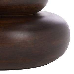 Safavieh Nube Round Accent Table – Rustic Dark Brown Mango Wood Side Table For Versatile Home Decor Use ACC3255A