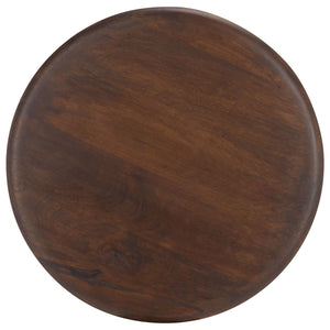 Safavieh Nube Round Accent Table In Dark Brown - Durable Mango Wood, Rustic Charm For Stylish Interiors Dark Brown Mango Wood Acc3255a