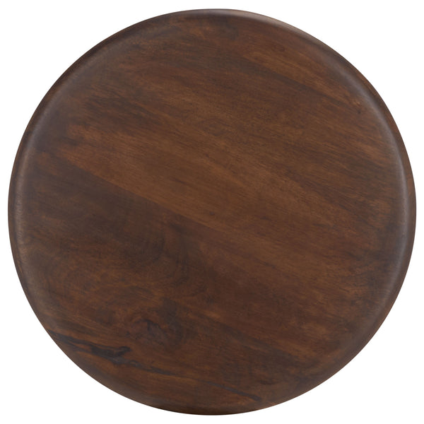 Safavieh Nube Round Accent Table In Dark Brown - Durable Mango Wood, Rustic Charm For Stylish Interiors Dark Brown Mango Wood Acc3255a