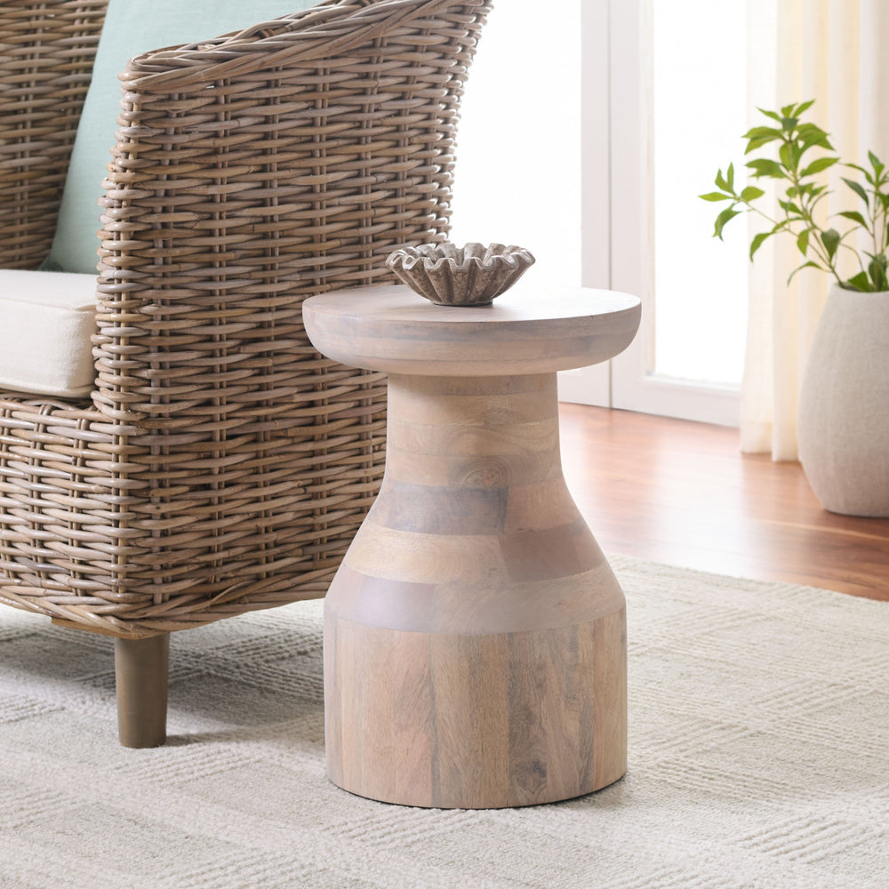 Safavieh Nestor Round Accent Table - Whitewashed Mango Wood For Timeless Elegance & Versatile Style White Washed Mango Wood Acc3256a