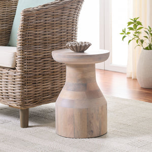 Safavieh Nestor Round Accent Table - Whitewashed Mango Wood For Timeless Elegance & Versatile Style White Washed Mango Wood Acc3256a