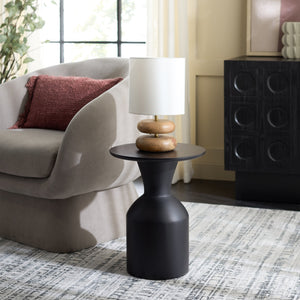 Safavieh Tazon Round Accent Table - Modern Black Mango Wood Design For Stylish Home Decor & Versatility Black Mango Wood Acc3259a