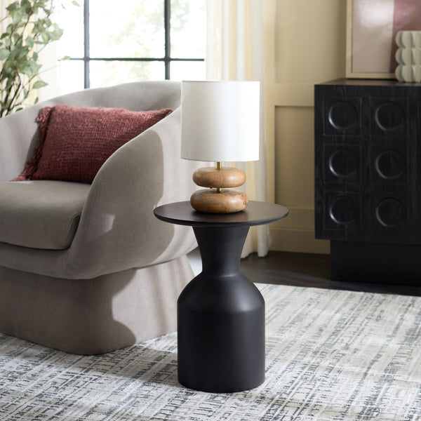 Safavieh Tazon Round Accent Table - Modern Black Mango Wood Design For Stylish Home Decor & Versatility Black Mango Wood Acc3259a