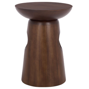 Safavieh Zenon Round Accent Table – Handcrafted Solid Mango Wood, Dark Brown Finish, Ideal For Any Space ACC3260A