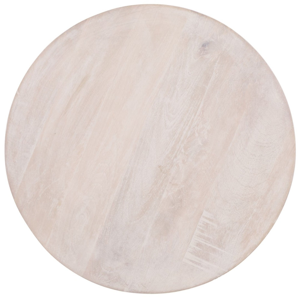 Safavieh Xavier Round Accent Table - White-Washed Mango Wood With Rustic Charm For Stylish Home Decor ACC3262A