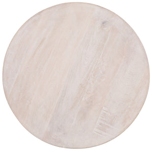 Safavieh Xavier Round Accent Table - White-Washed Mango Wood With Rustic Charm For Stylish Home Decor ACC3262A