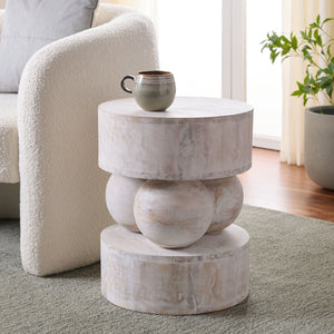 Safavieh Xavier White-washed Mango Wood Accent Table - Rustic Charm & Chic Elegance For Any Room Decor White Washed Mango Wood Acc3262a