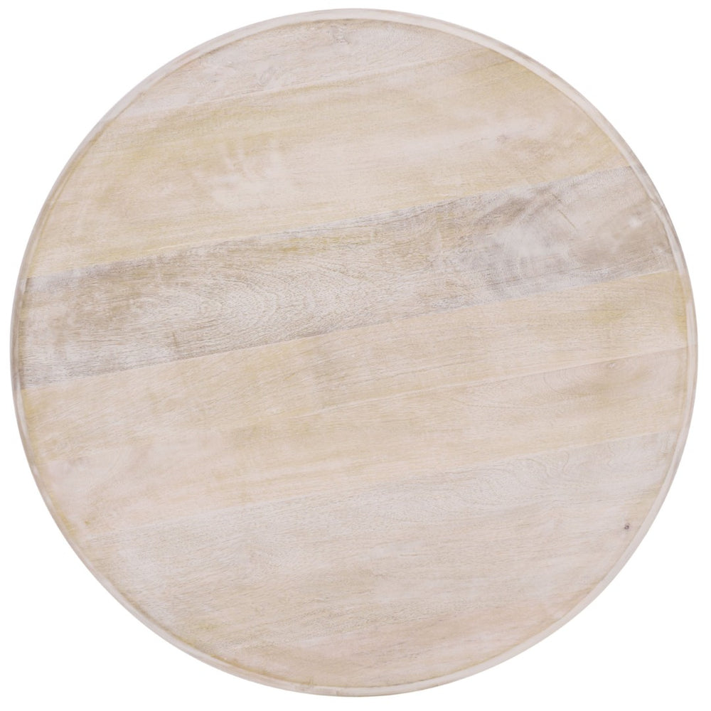 Safavieh Jazmin Round Accent Table - Handcrafted Mango Wood With Natural Wash Finish For Timeless Elegance ACC3264A