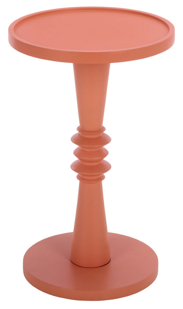 Safavieh Omid Blush Wood Accent Table Compact Square Pedestal for Living Room or Bedroom ACC3268A