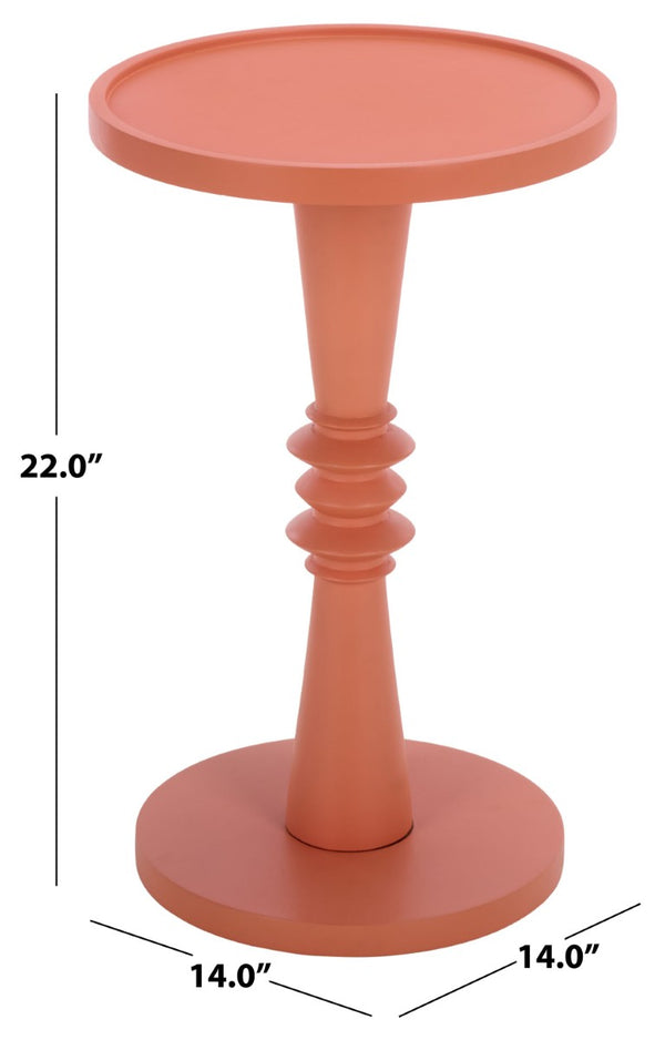 Safavieh Omid Blush Wood Accent Table Compact Square Pedestal for Living Room or Bedroom ACC3268A