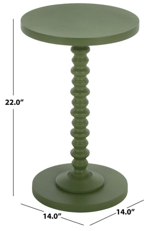 Safavieh Bonti Wood Accent Table Painted Green Compact Square Side for Small Space Decor ACC3269A
