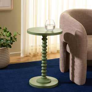 Safavieh Bonti Wood Accent Table Painted Green Compact Square Side for Small Space Decor ACC3269A