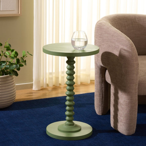 Safavieh Bonti Wood Accent Table Painted Green Compact Square Side for Small Space Decor ACC3269A