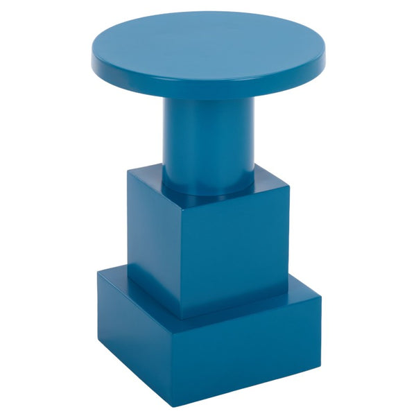 Safavieh Fiori Solid Metal Square Side Table Bold Teal Finish for Living Room or Bedroom ACC3271A