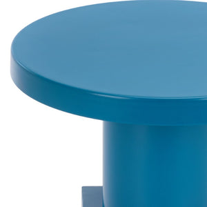 Safavieh Fiori Solid Metal Square Side Table Bold Teal Finish for Living Room or Bedroom ACC3271A