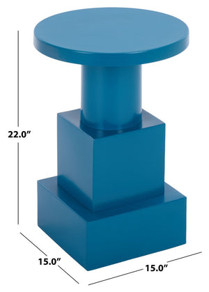 Safavieh Fiori Solid Metal Square Side Table Bold Teal Finish for Living Room or Bedroom ACC3271A