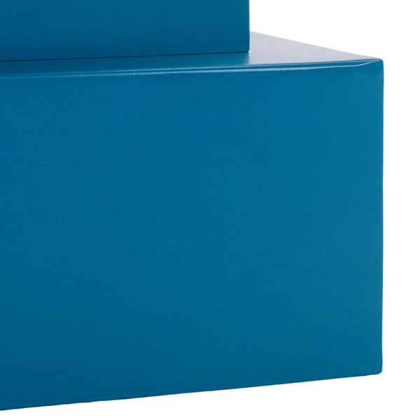 Safavieh Fiori Solid Metal Square Side Table Bold Teal Finish for Living Room or Bedroom ACC3271A