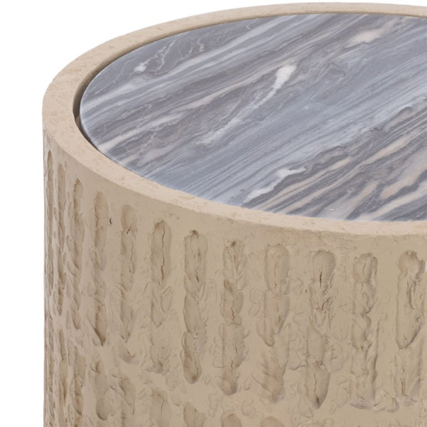 Safavieh Venti Square Accent Table with Black Marble Top and Taupe Wood Base for Living Rooms ACC3272A