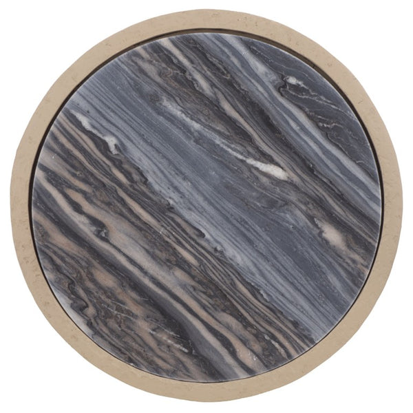 Safavieh Venti Square Accent Table with Black Marble Top and Taupe Wood Base for Living Rooms ACC3272A
