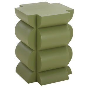 Safavieh Lappell Square Wood Accent Table in Earthy Olive Finish for Bohemian Living Spaces ACC3273A